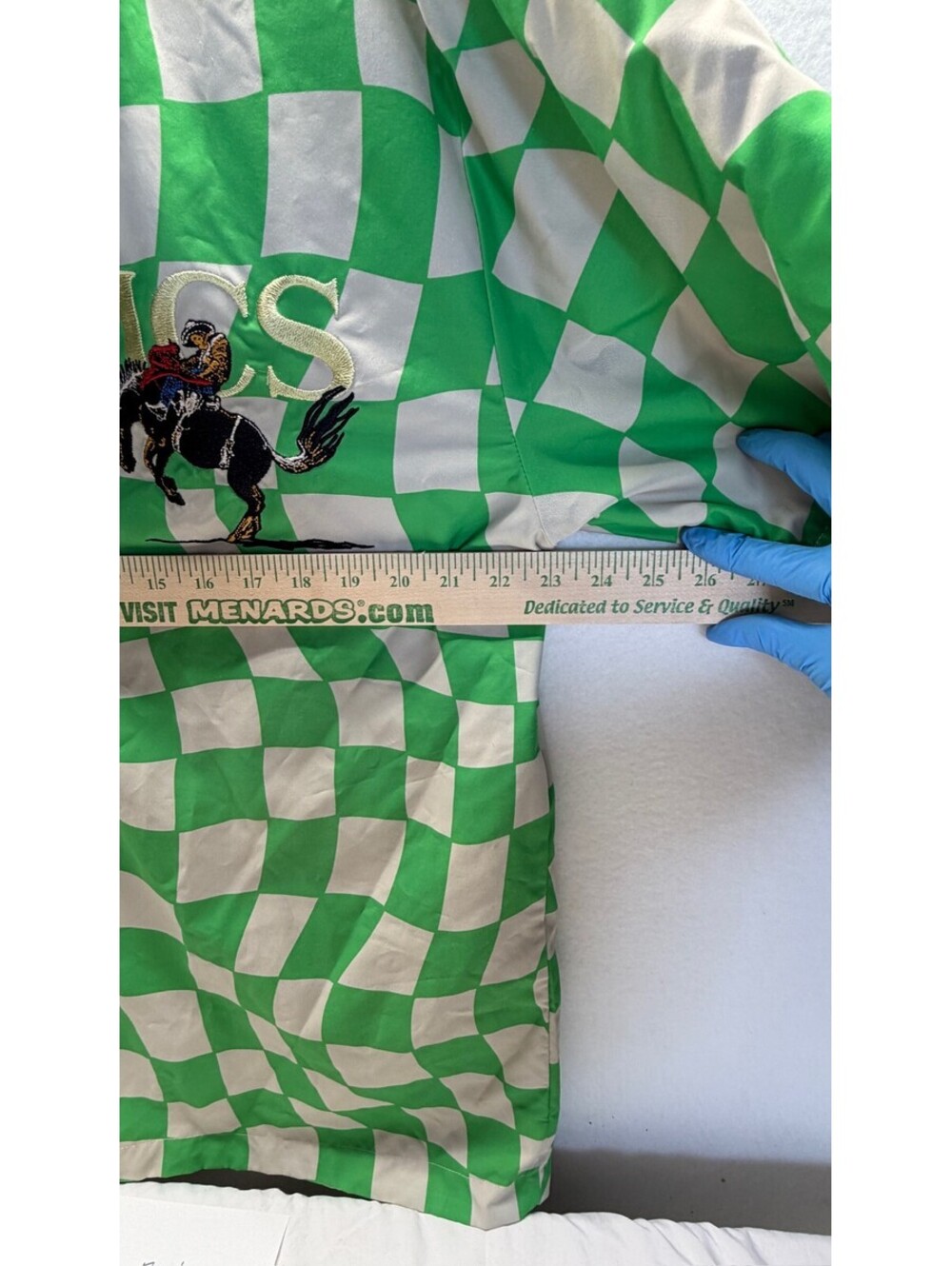 Vieriche Men's Green Checkered Cowboy Graphic Button Up Shirt Size 2XL E-4 - Picture 4 of 11